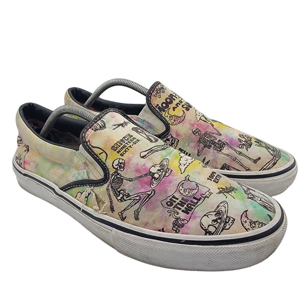 Vans Shroom Doom Mens 11.5 Skate Slip On Shoes Skulls Casual Trippy Comfort